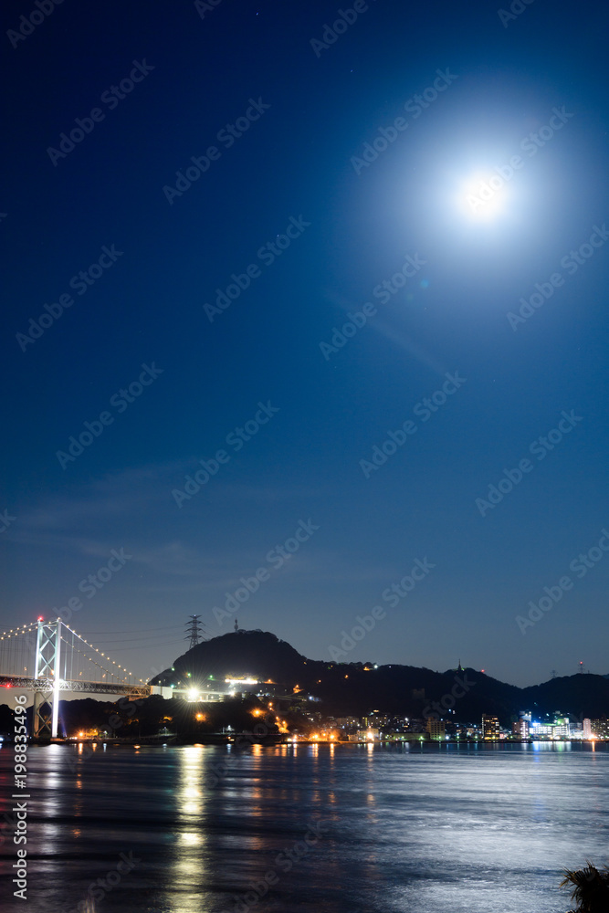 唐戸市場から見る関門橋夜景