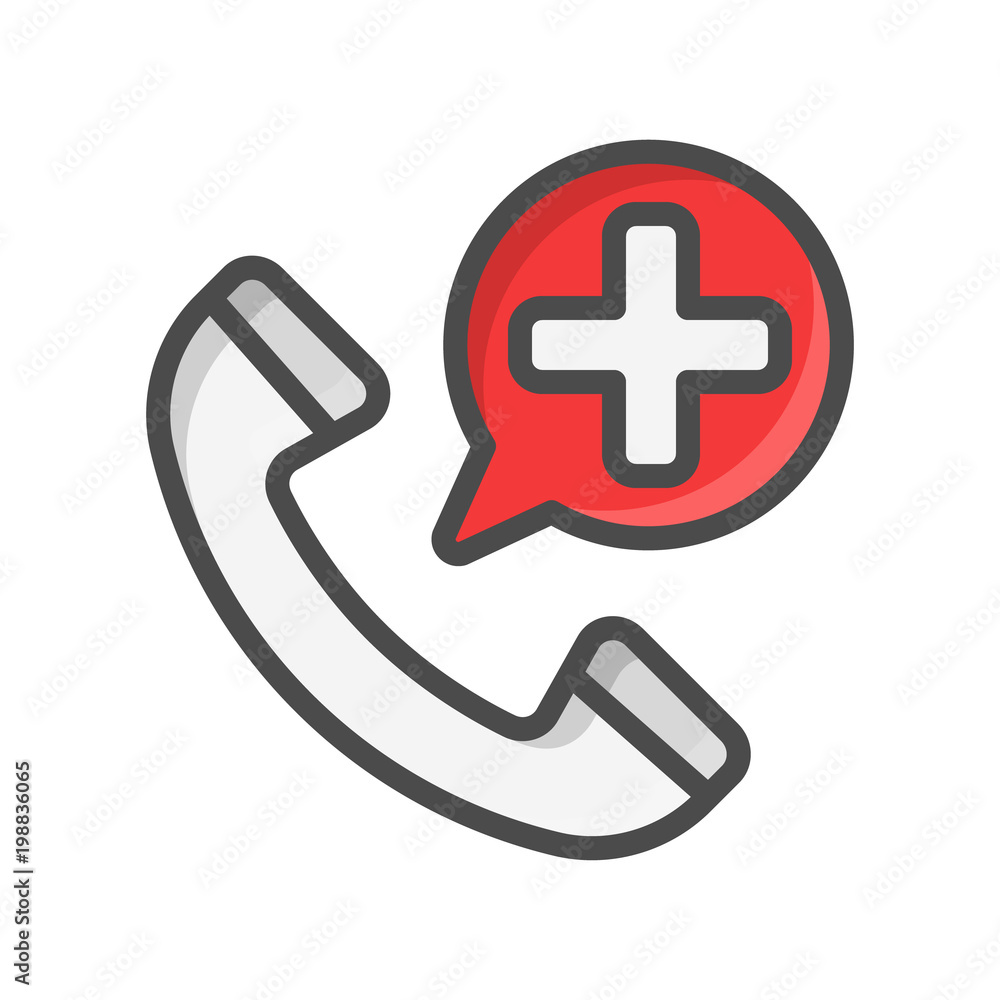Emergency call filled outline icon, medicine and healthcare, medical support sign vector graphics, a colorful icon on a white background, eps 10 Emergency call filled outline icon, medicine and healthcare, medical support sign vector graphics, a colorful icon on a white background, eps 10