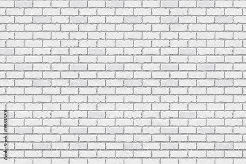 Texture of white brick, brick background. Vector illustration.