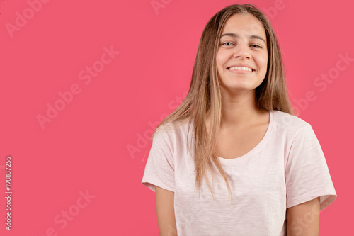 young woman with charming smile. white teeth.