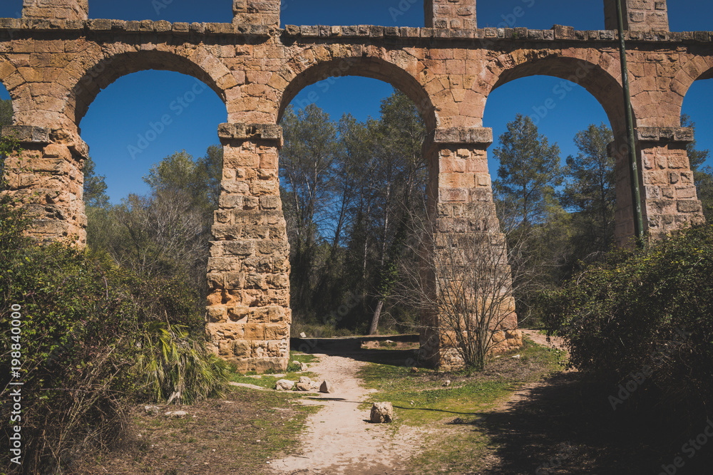  Devil's Bridge in the city of Tarragona, Spain. World Heritage.