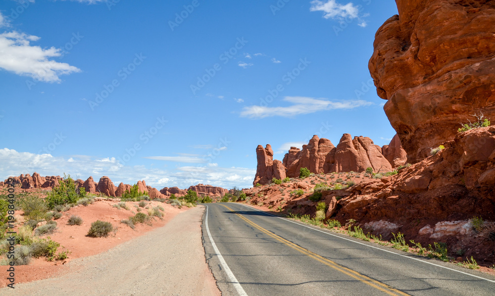 red sandstone domes long Devils Garden road Arches National Park, Moab, Utah red sandstone domes long Devils Garden road Arches National Park, Moab, Utah