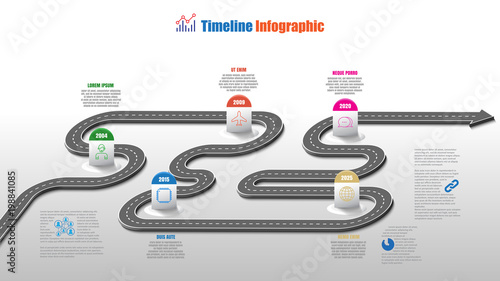 Business road map timeline infographic template with pointers designed for abstract background milestone modern diagram process technology digital marketing data presentation chart Vector illustration