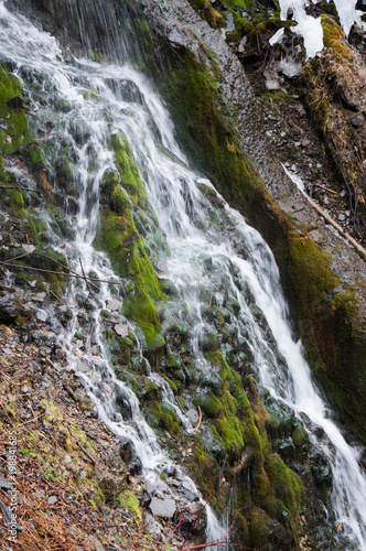 water fall in winter.