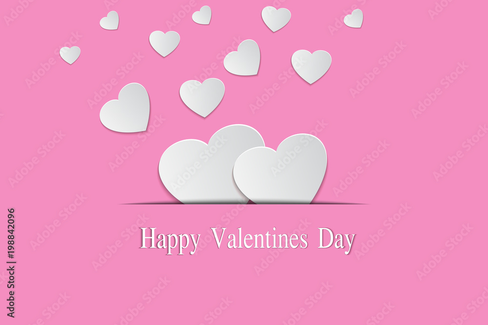 White heart of happy valentine day