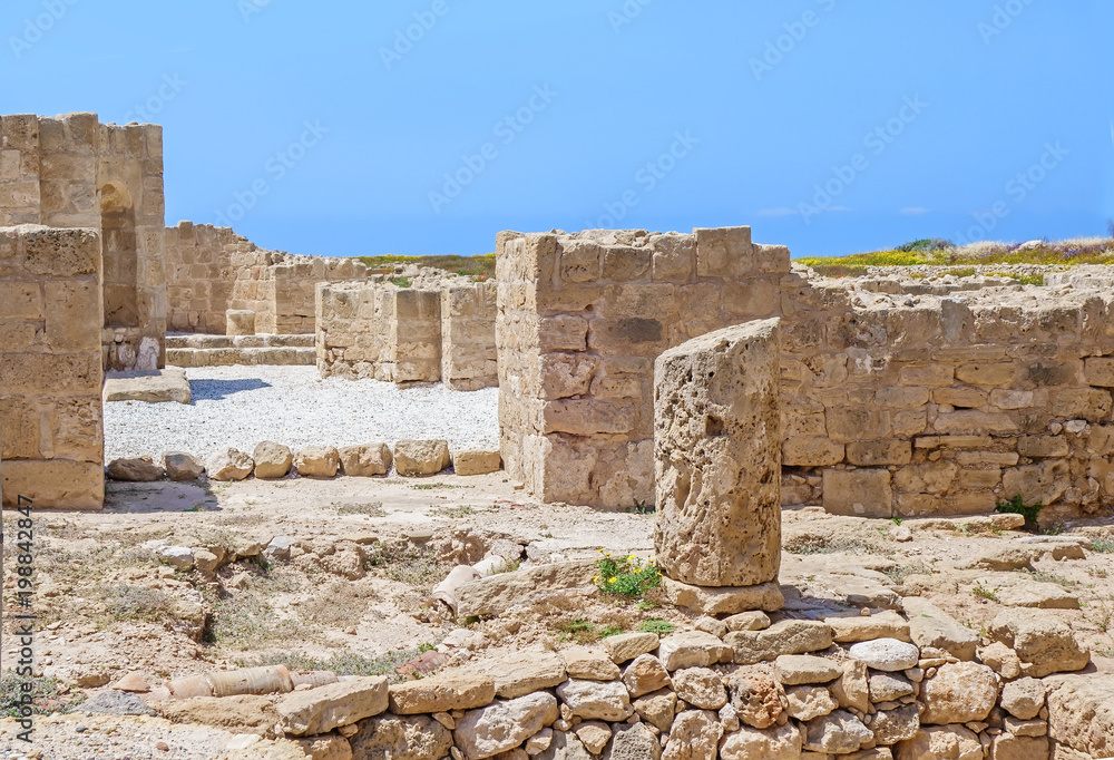 Ancient ruins at Paphos Archaeological Park