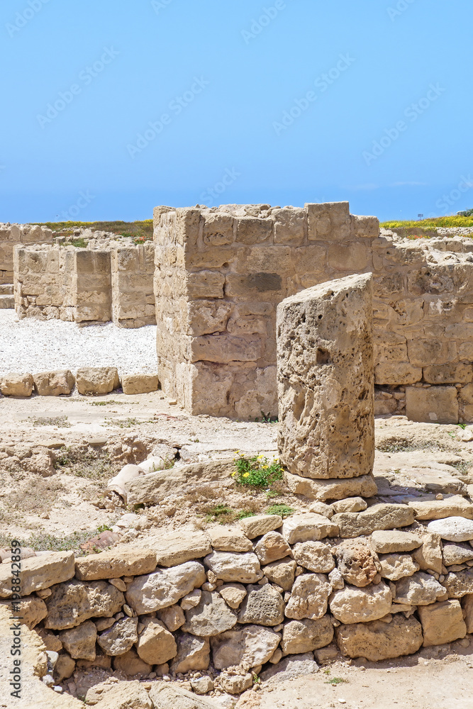 Ancient ruins at Paphos Archaeological Park