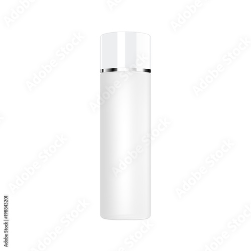 Realistic Cosmetic bottle can sprayer container. Dispenser for cream, soups, and other cosmetics With lid and without. Template For Mock up Your Design. vector illustration.