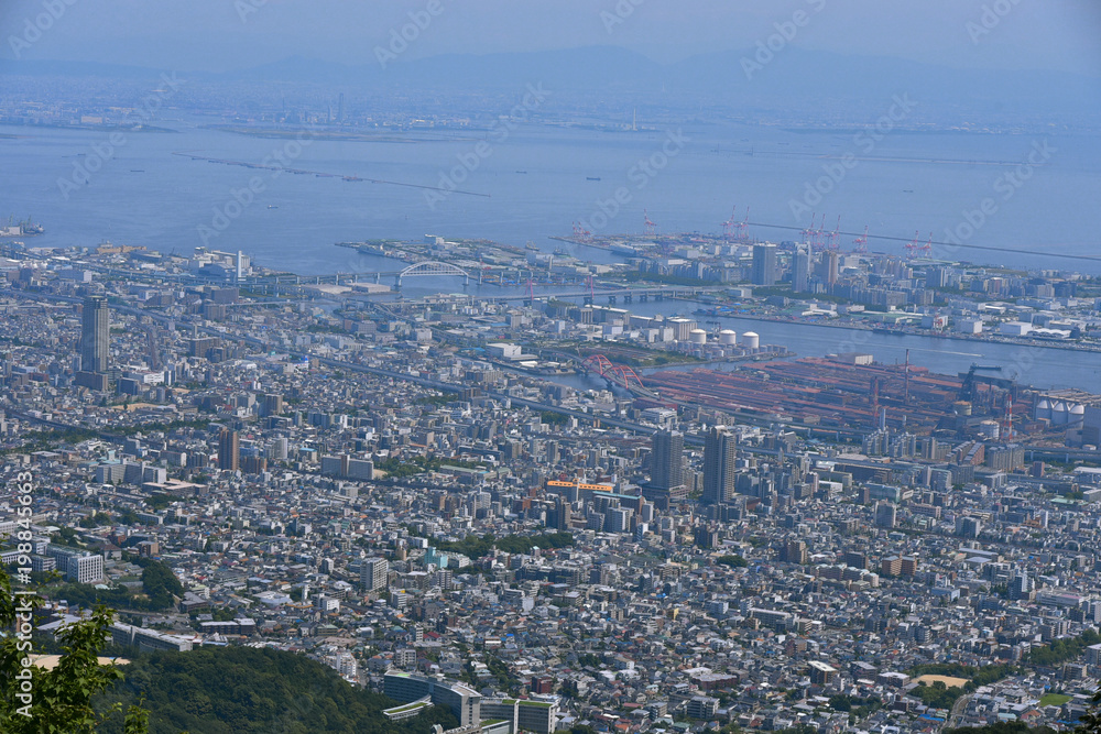 摩耶山山頂からの神戸市街の眺め