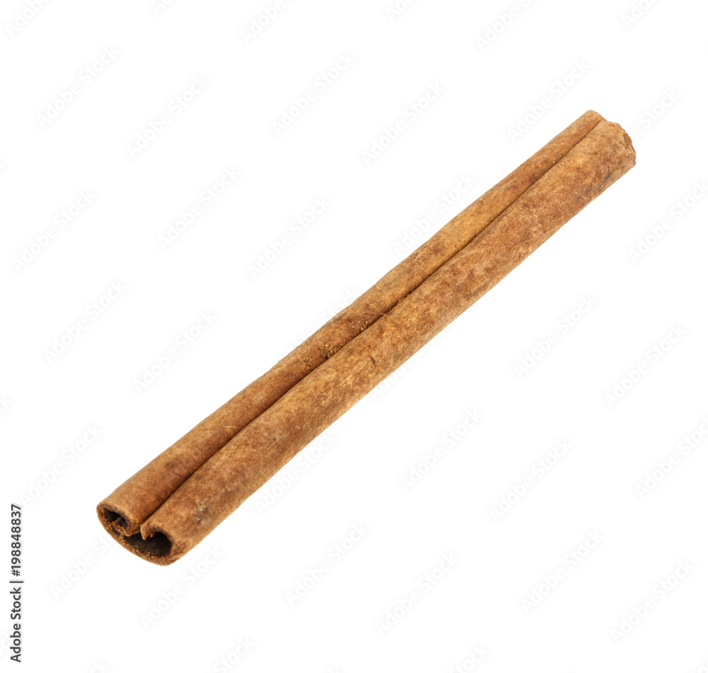stick of dried cinnamon. Isolated on white background stick of dried cinnamon. Isolated on white background