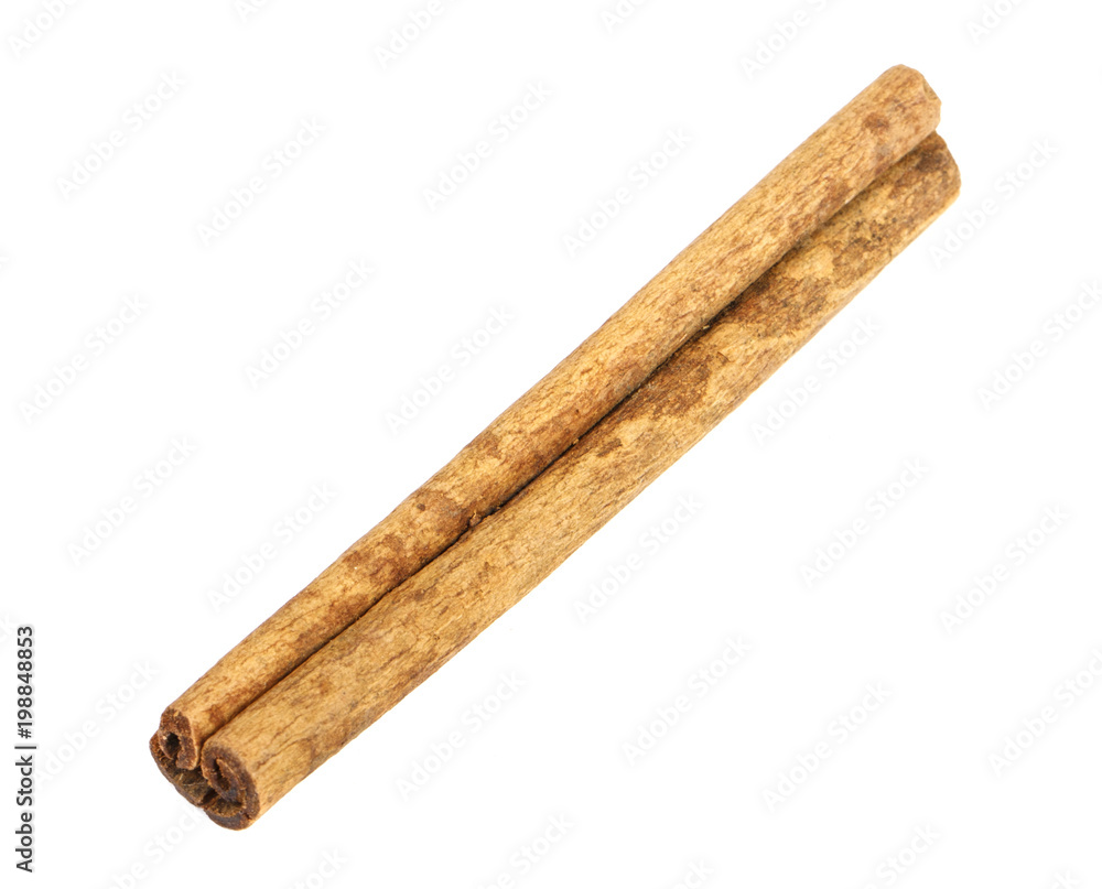 stick of dried cinnamon. Isolated on white background stick of dried cinnamon. Isolated on white background