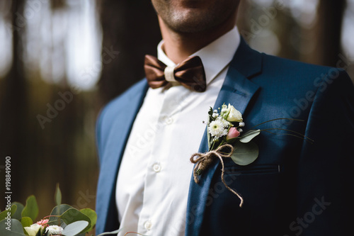 Boutonniere on the jacket photo