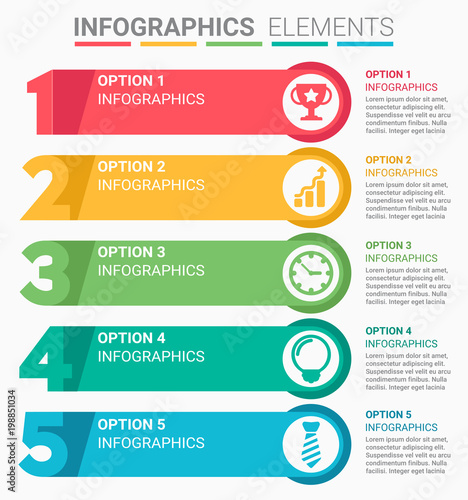 INFOGRAPHICS element abstract modern design the numbers top five template