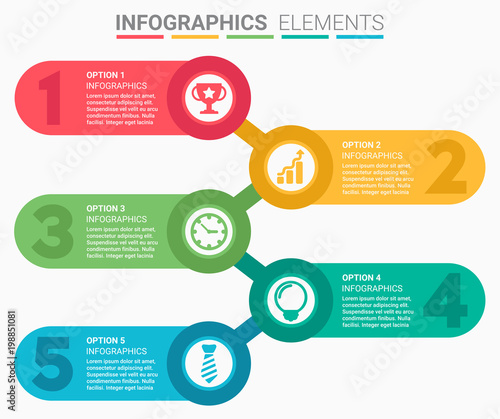 INFOGRAPHICS element abstract modern design the numbers top five template