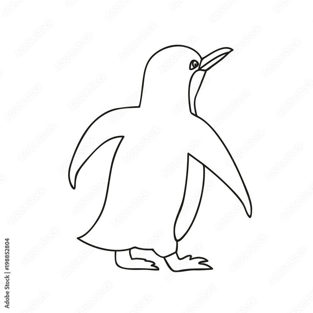 Fototapeta premium Ausmalbild Pinguin läuft