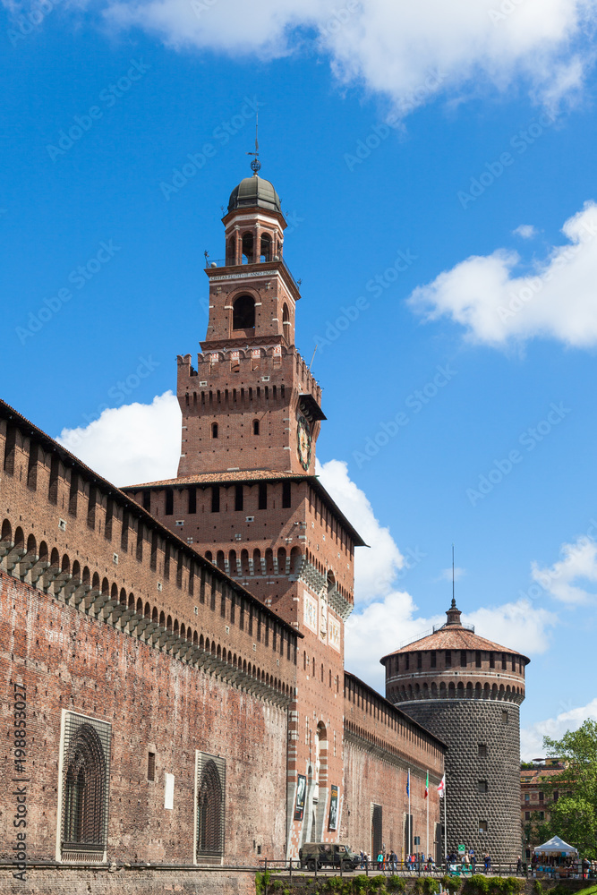 Sforza castello castle in  Milan city in Italy