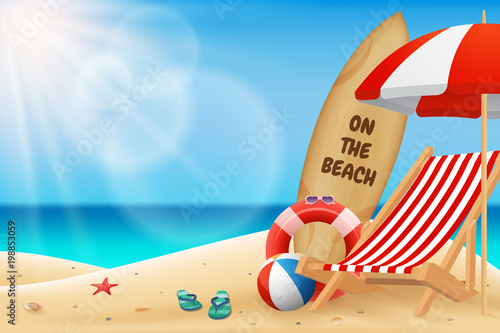 Seascape horizontal background. Turquoise sea water scene for summer season