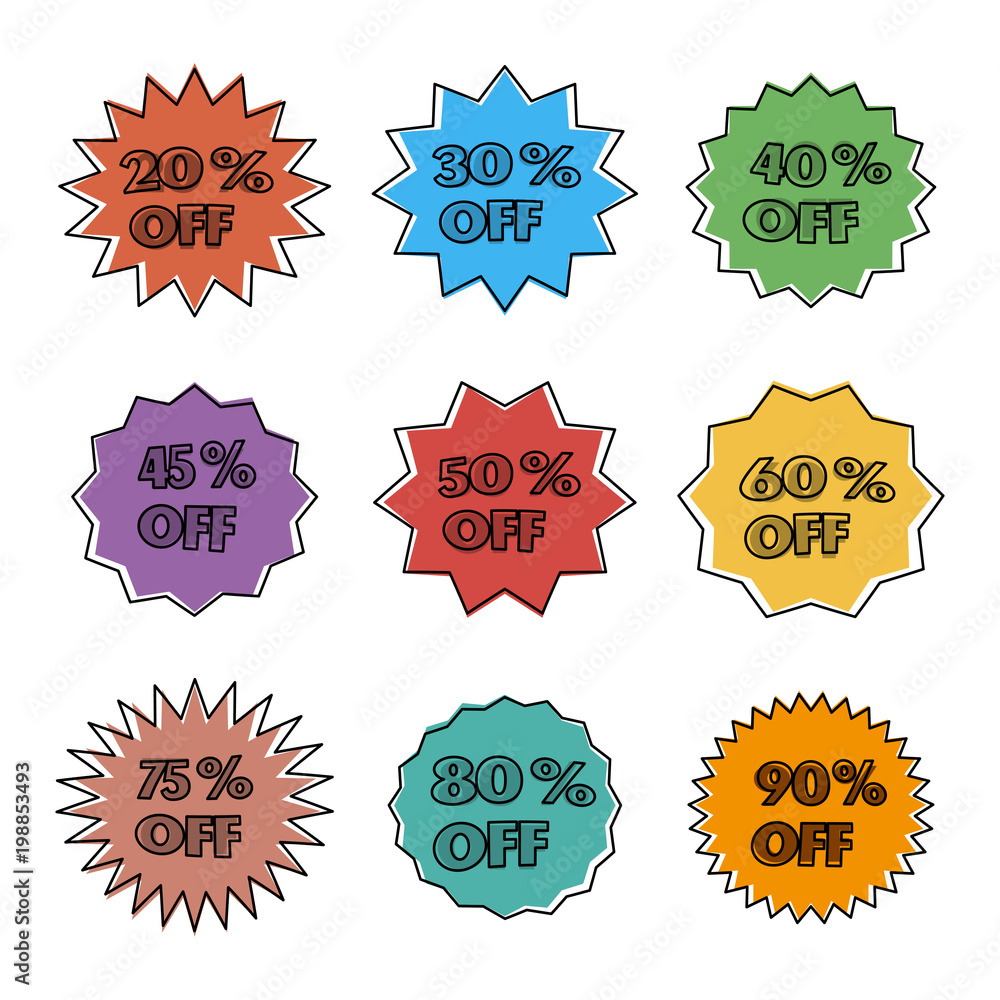 Bright cartoon labels, vector illustration. Bright cartoon labels, vector illustration.