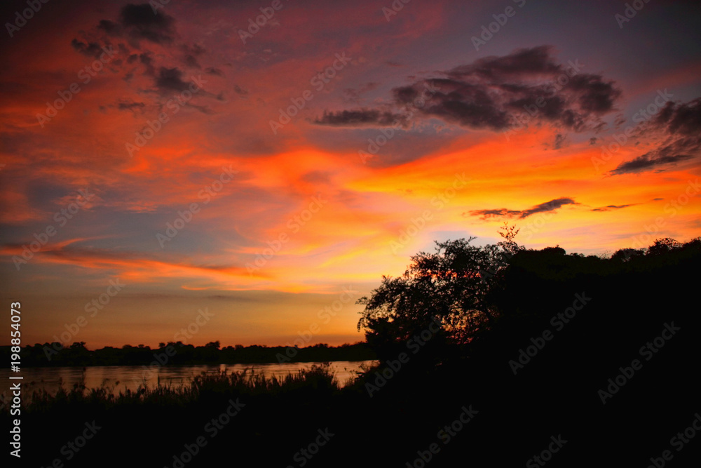 Sunset at Zambezi, Zambia