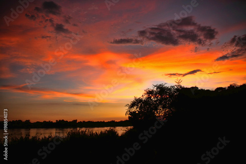 Sunset at Zambezi, Zambia