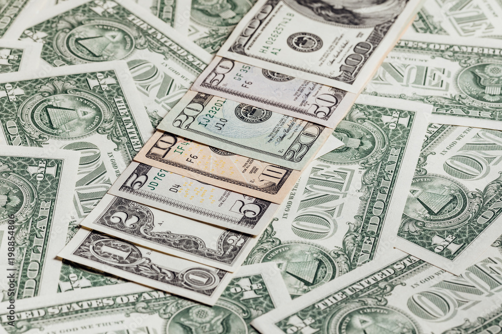 One dollar banknote closeup One dollar banknote closeup