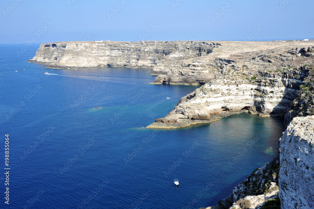 Lampedusa, Italy, view of Lampedusa coastline