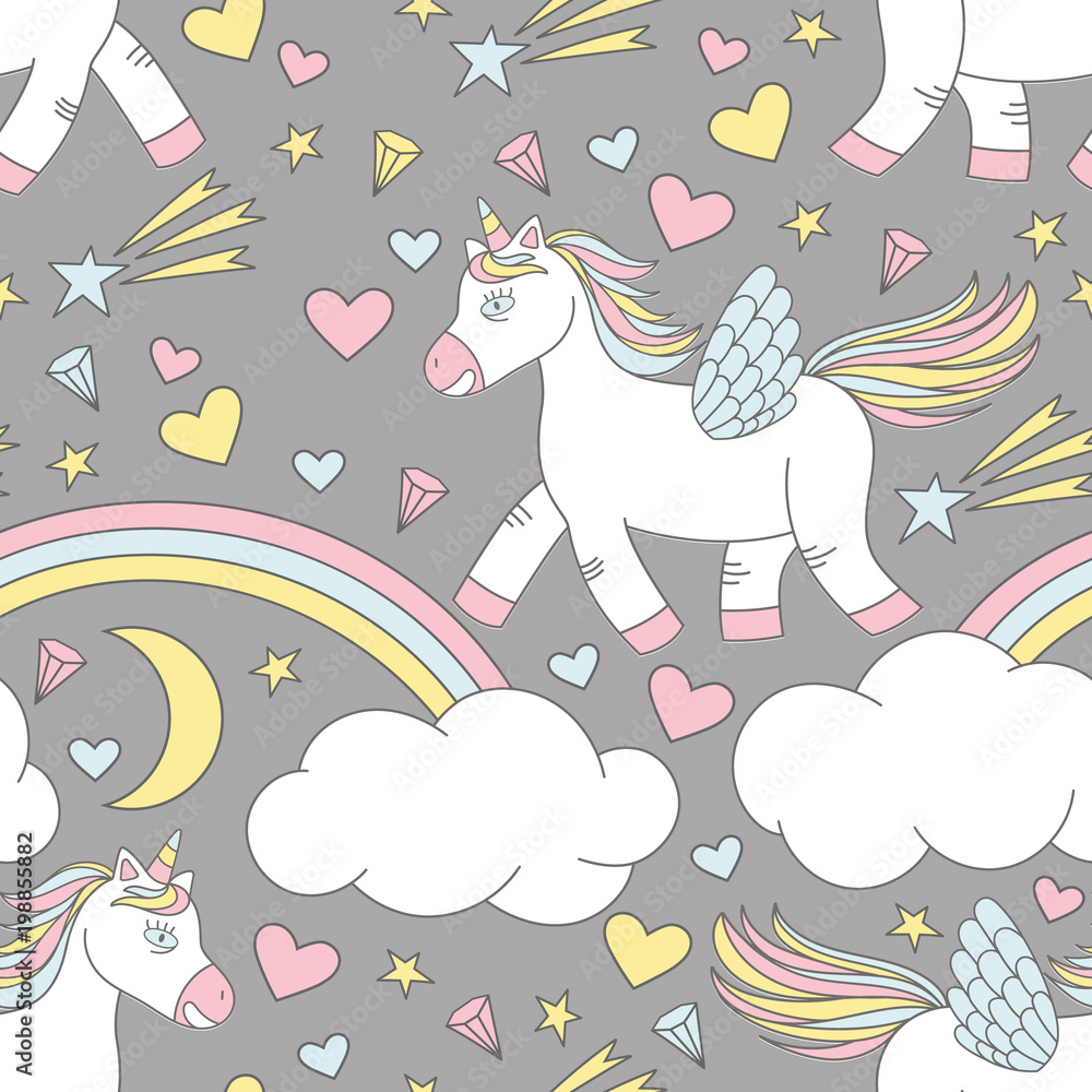 cute unicorns and rainbows wallpaper