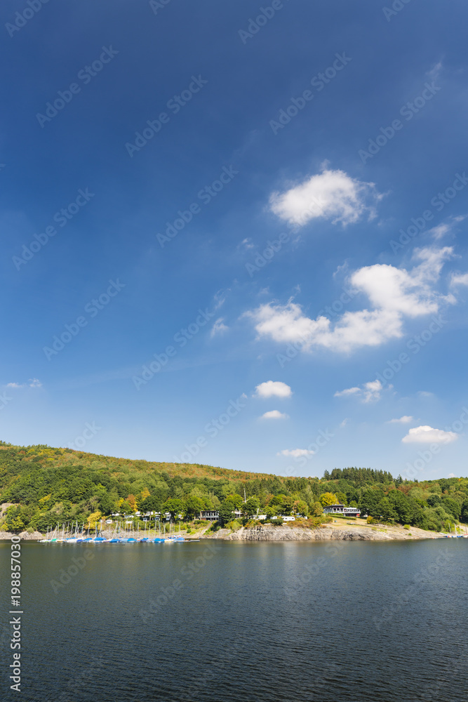 Lake Rursee Landscape In Summer, Germany Lake Rursee Landscape In Summer, Germany