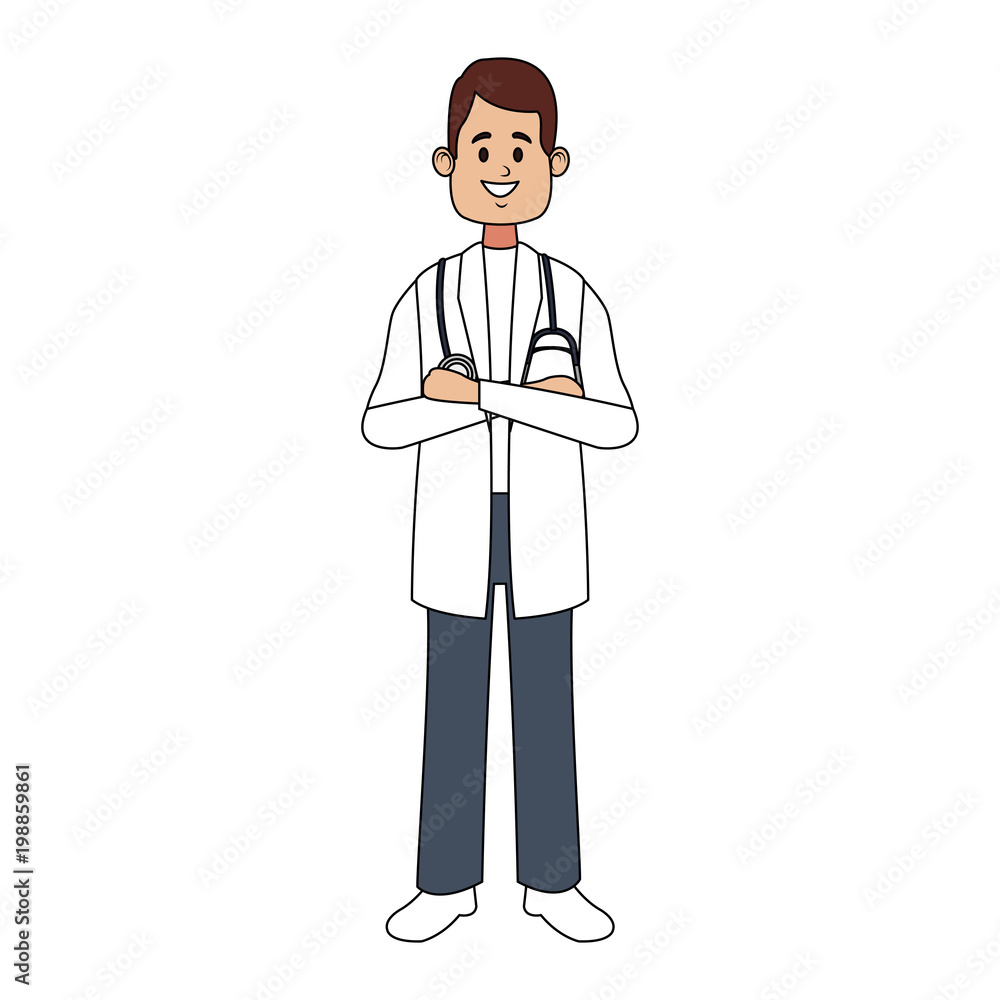 Fototapeta premium Doctor man cartoon vector illustration graphic design