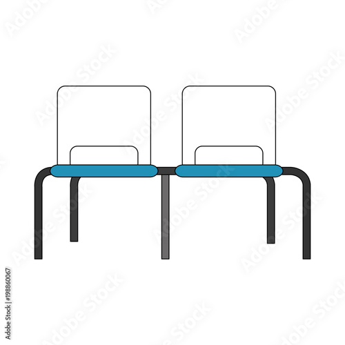 waiting chairs isolated vector illustration graphic design
