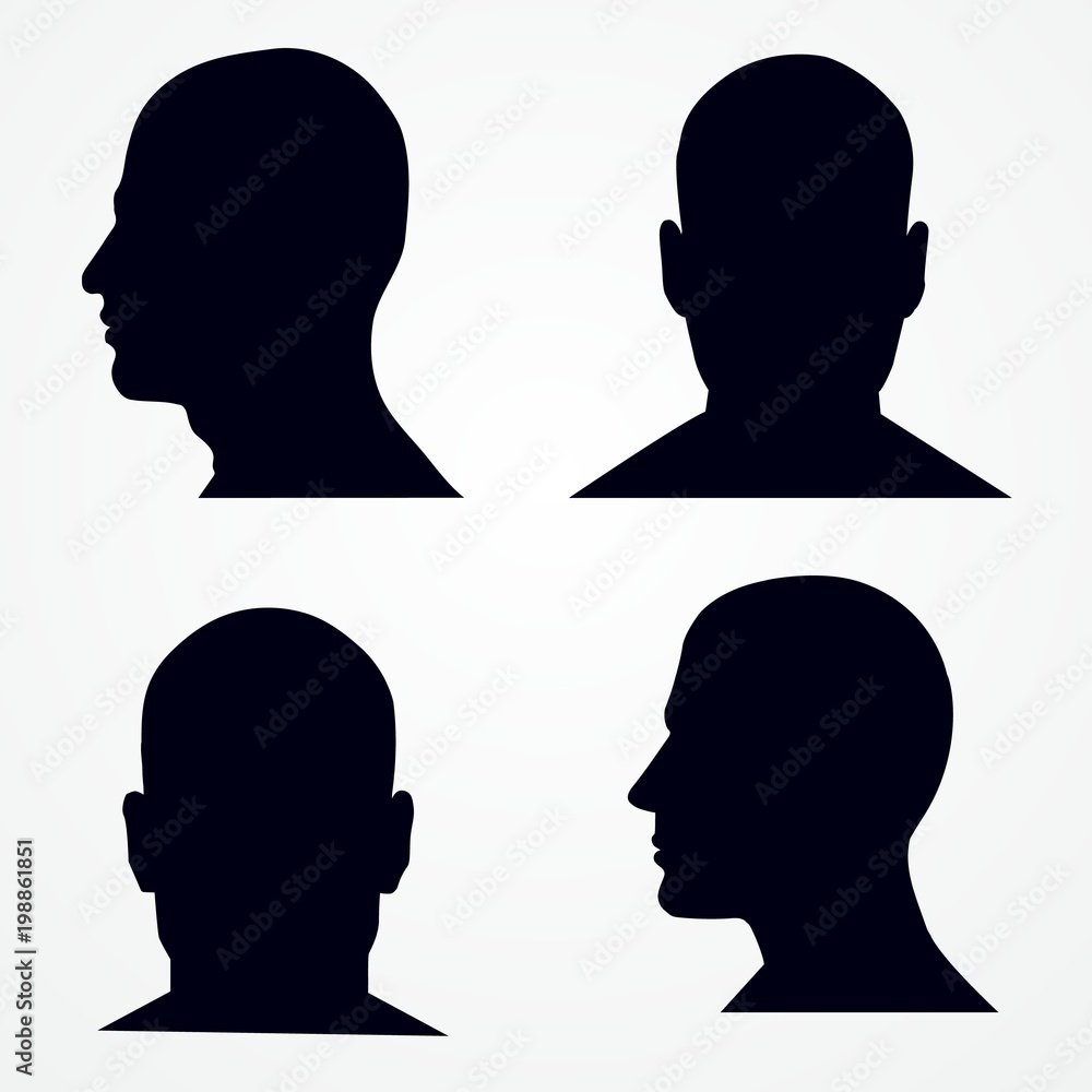 Silhouette of a mans head solated. Silhouette of a mans head solated.