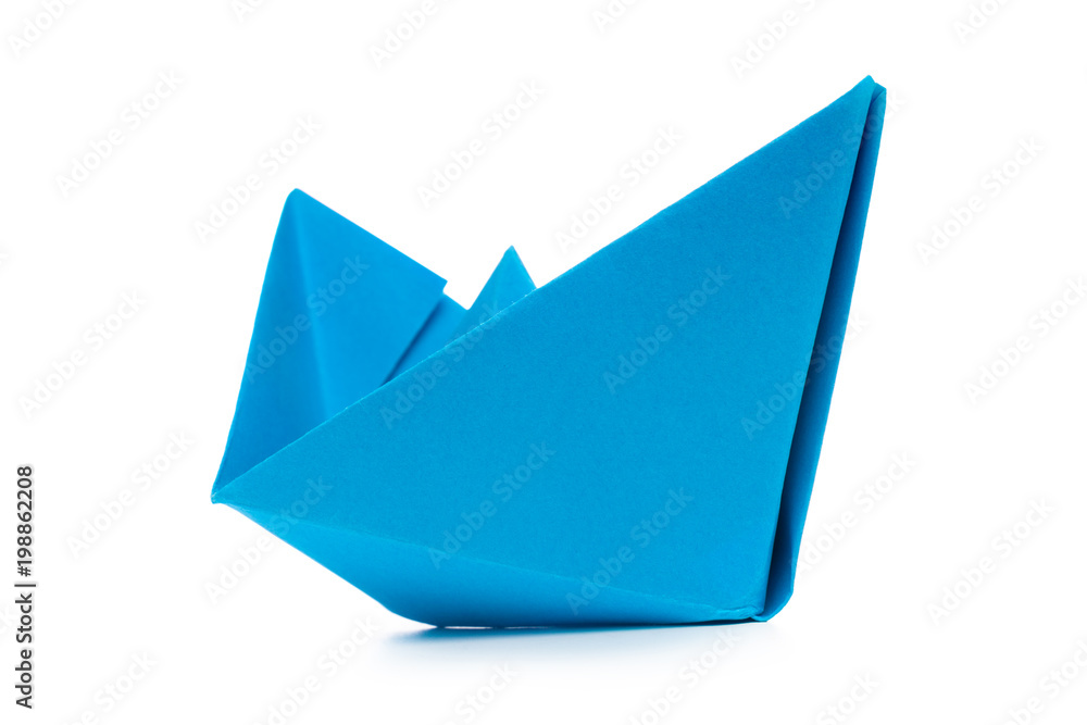 origami paper boat isolated on white background origami paper boat isolated on white background