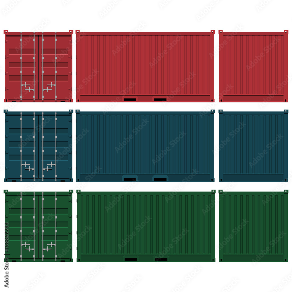 set of isolated container without marking on transparent background. There are 3 views front,side and back.
set of isolated container without marking on transparent background. There are 3 views front,side and back.