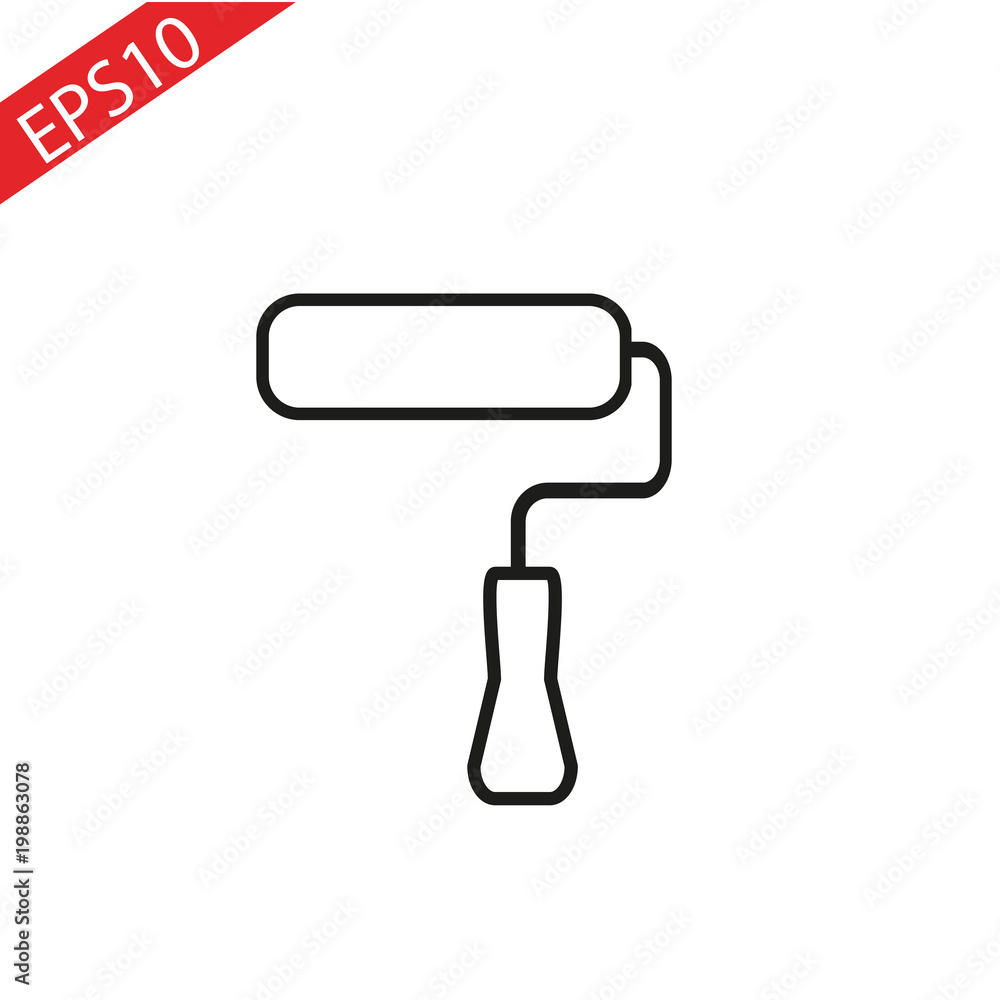 paint roller icon. Element of construction tools for mobile concept and web apps. Thin line icon for website design and development, app development. Premium icon on white background paint roller icon. Element of construction tools for mobile concept and web apps. Thin line icon for website design and development, app development. Premium icon on white background