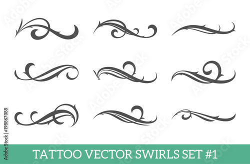 Calligraphic Swirls Set