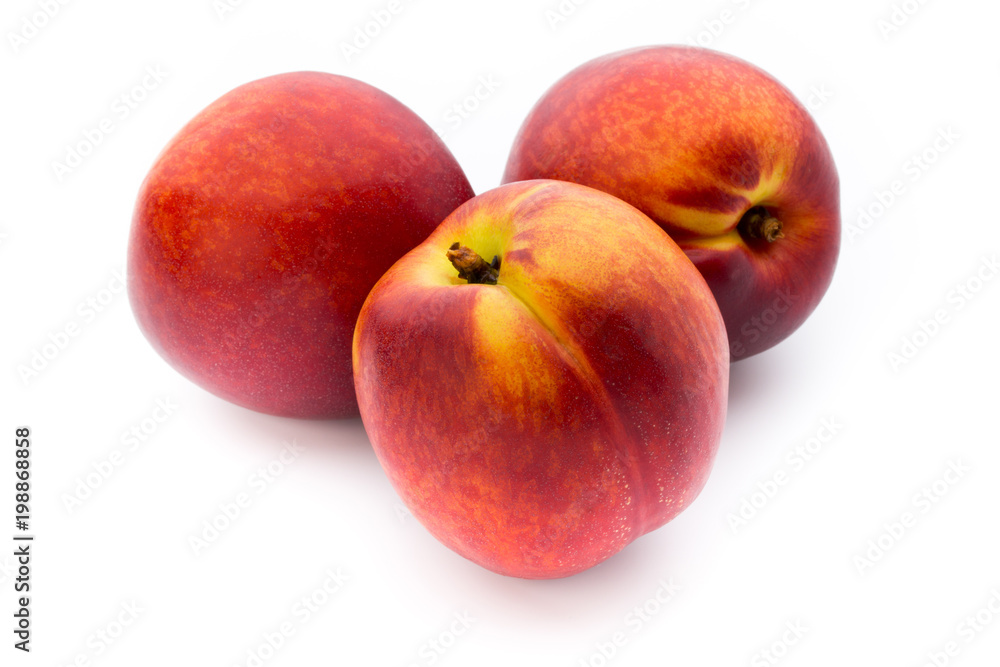 Peach. Fruit with isolated on white background.