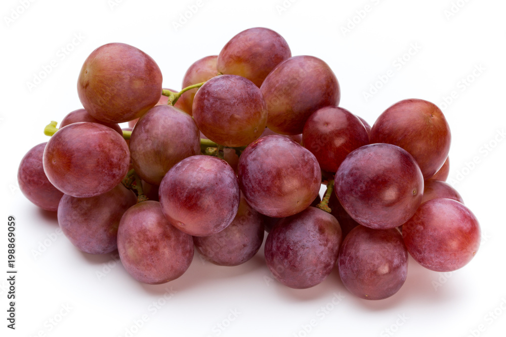 Ripe red grape isolated on white. Ripe red grape isolated on white.