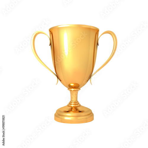 The winner's cup. Realistic gold cup isolated on a white background Vector illustration