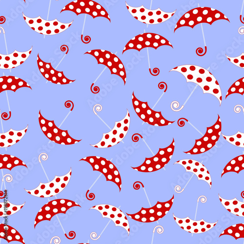 Pattern created with variation of two colored polka-dot umbrella