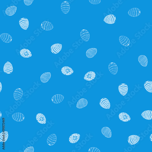 doodle vector easter eggs chaotic seamless pattern