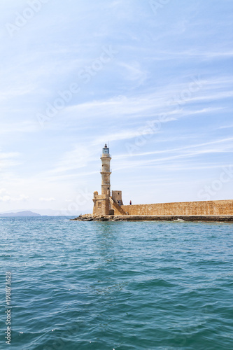 Lighthouse on the island of Crete Greece