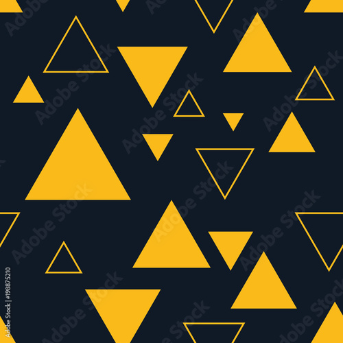 Seamless neon orange triangles abstract background vector
