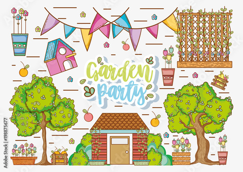 Garden party cartoons