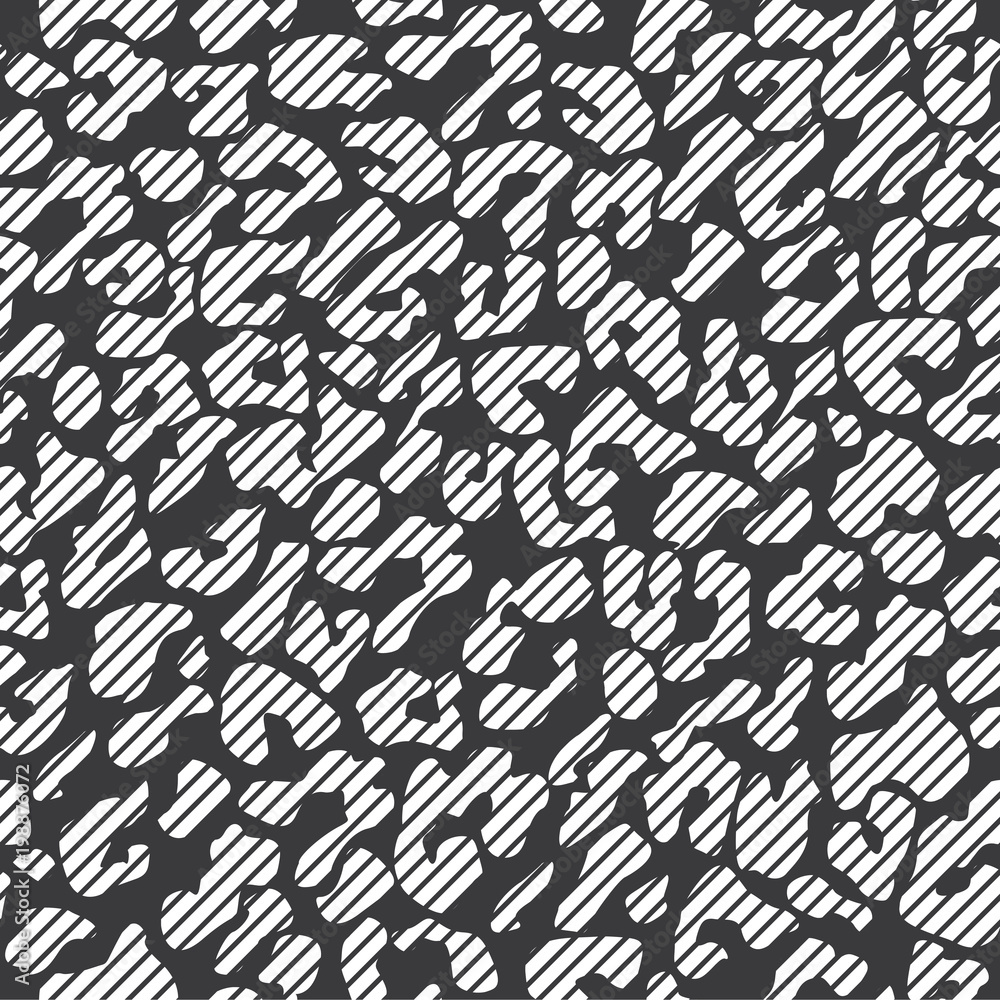 Seamless inverse black and white striped leopard print tileable animal pattern vector Seamless inverse black and white striped leopard print tileable animal pattern vector