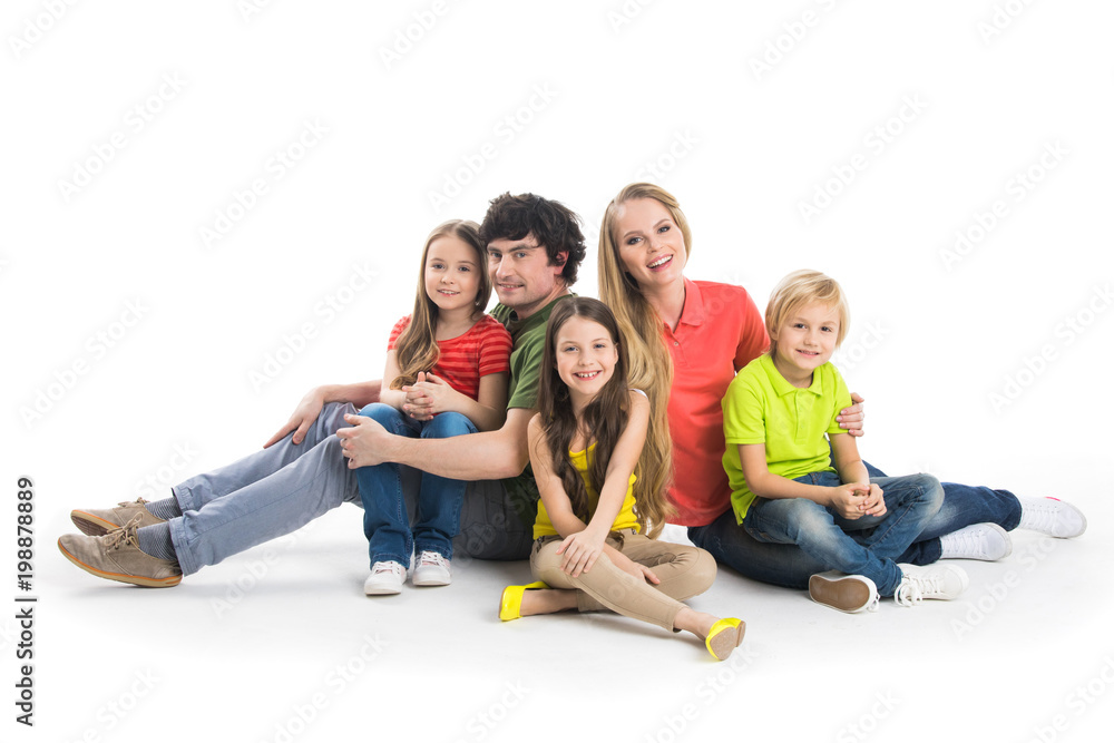 Obraz premium Family with three children