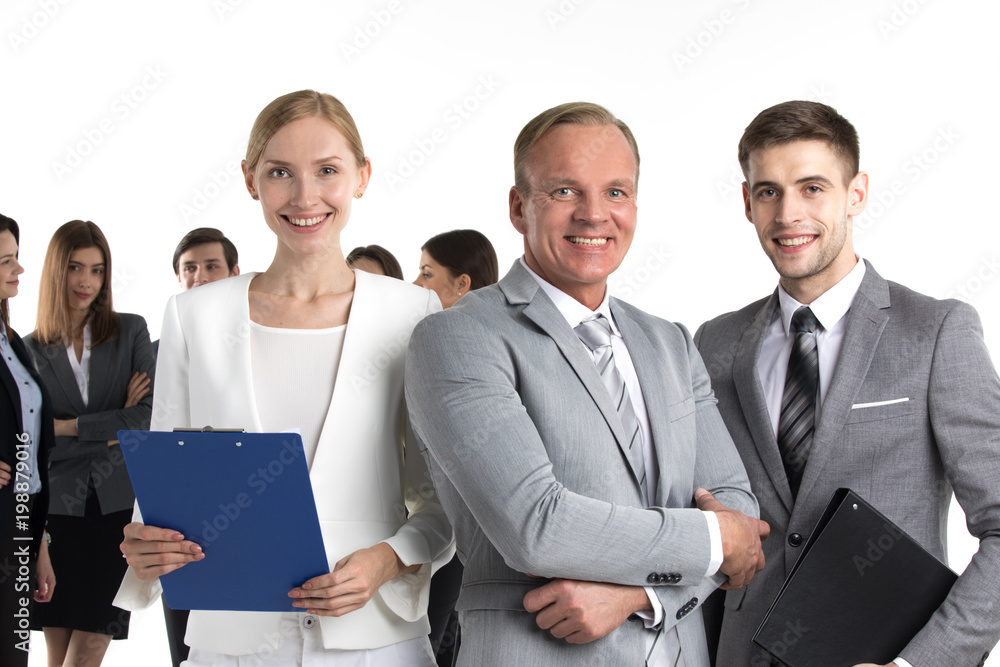 Portrait of business leaders and their team Portrait of business leaders and their team