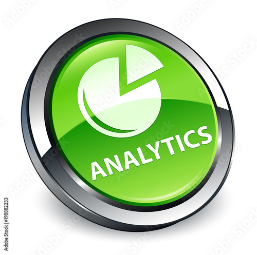 Analytics (graph icon) 3d green round button