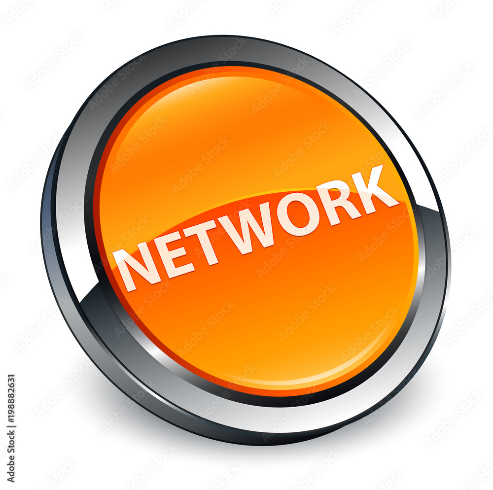 Network 3d orange round button Network 3d orange round button