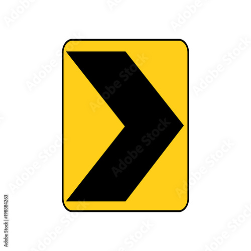 USA traffic road sign. a sharp right curve or turn. vector illustration