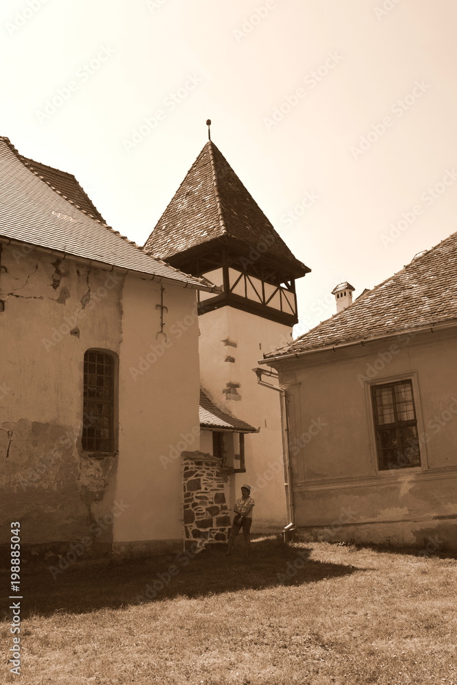 Typical rural landscape in Veseud, Zied, a village in the commune Chirpăr from Sibiu County, Transylvania, Romania, first attested in 1379
